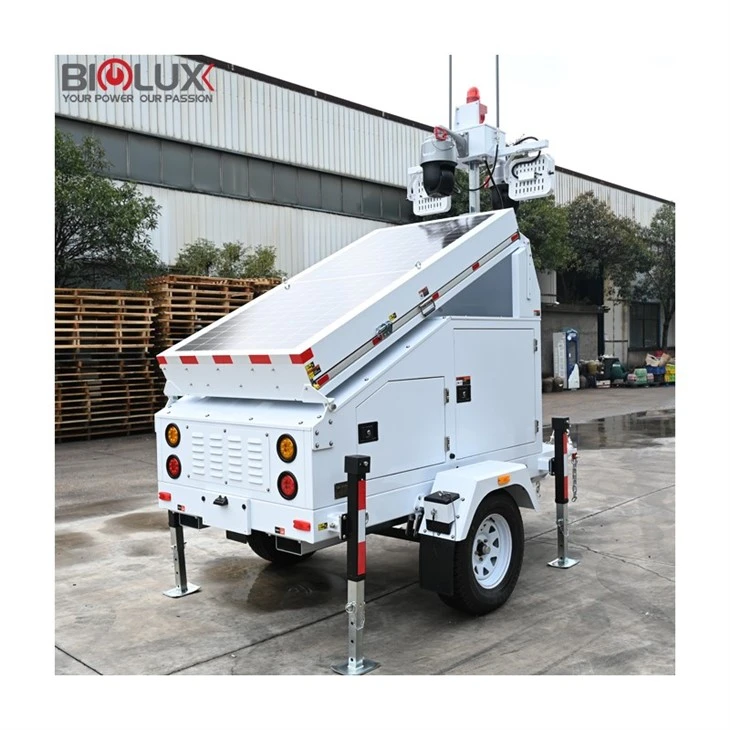 Hybrid Solar Monitoring Trailer Mobile Solar Surveillance Trailer With Camera China Factory BIGLUX