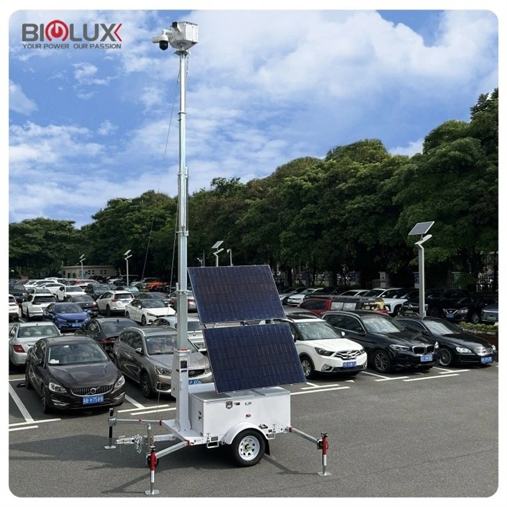 Solar CCTV Tower Mobile Solar CCTV Security Trailer