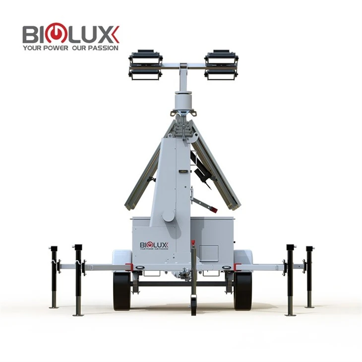 Mobile Solar CCTV Tower Security Solution Solar Surveillance Trailer