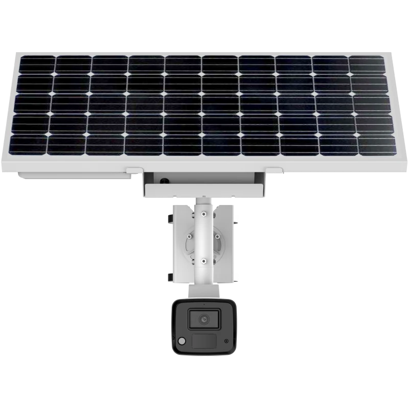 ColorVu Fixed Bullet Solar Power 4G Network Lub Koob Yees Duab