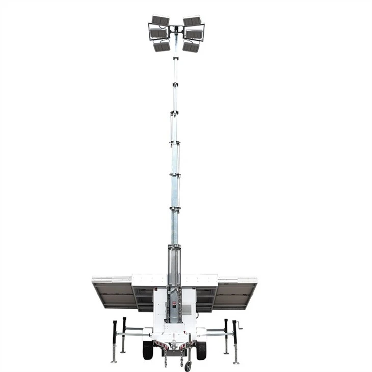 LED Solar Light Tower Trailer Movable