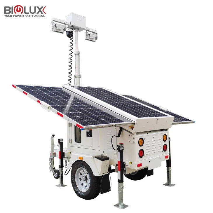 Mobile Solar CCTV Tower With DOT Approved Mobile Trailer Outdoor Working Site